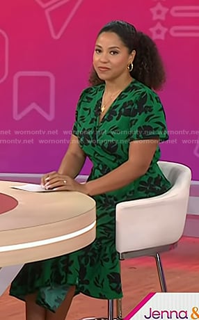 Arianna’s green floral wrap dress on Today