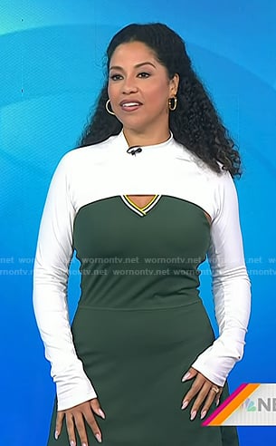 Arianna's green tennis dress and white crop top on Today