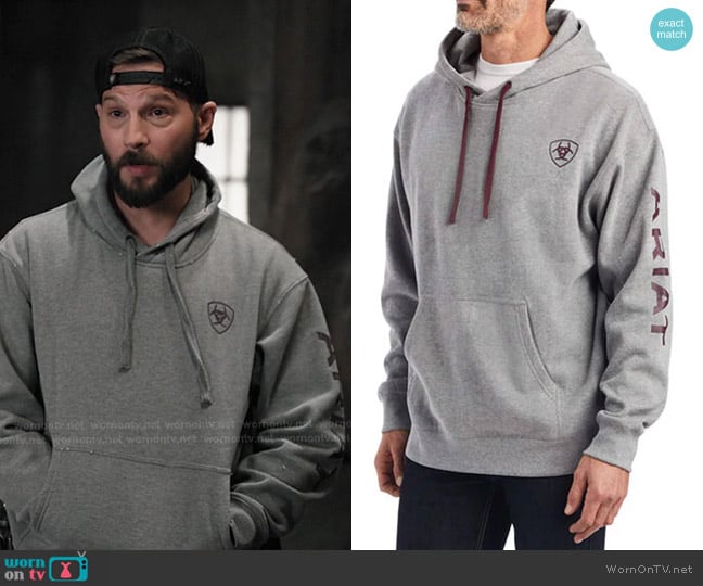 Cal’s grey print hoodie on Marshals