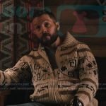 Cal’s beige knit cardigan on Marshals