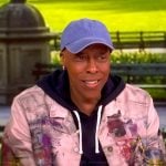 Arsenio Hall's splatter print denim jacket on The View