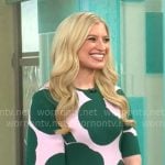 Ashley Bellman’s green and pink printed dress on CBS Mornings