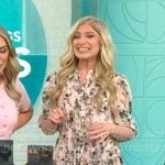 Ashley Bellman’s cream printed mini dress on CBS Mornings