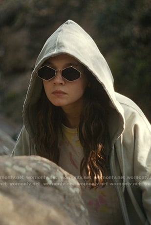 Ashley's black hexagon sunglasses on Beef