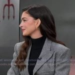 Anne Hathaway’s grey plaid blazer and skirt on Good Morning America
