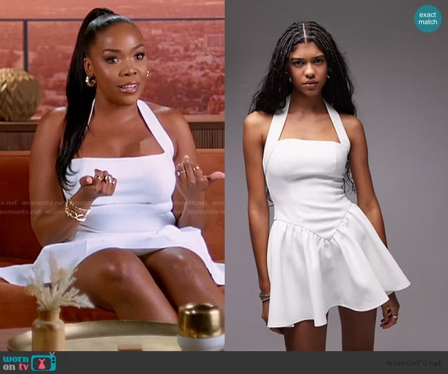 ASOS Heiress Beverly Hills halter neck structured skater mini dress worn by Jasmine Goode on The Valley