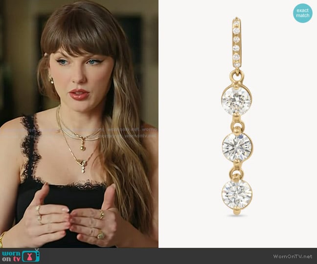 Audry Rose Customizable Diamond Trail Lariat wiht 3 Diamonds worn by Taylor Swift on Today