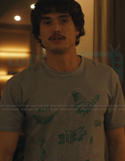 Austin's grey butterfly print tee on Beef