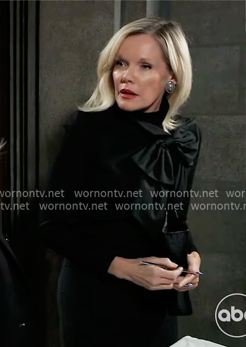 Ava’s black jacket with bow on General Hospital