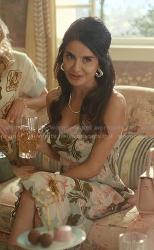 Ava's blue floral pleated hem dress on Beef