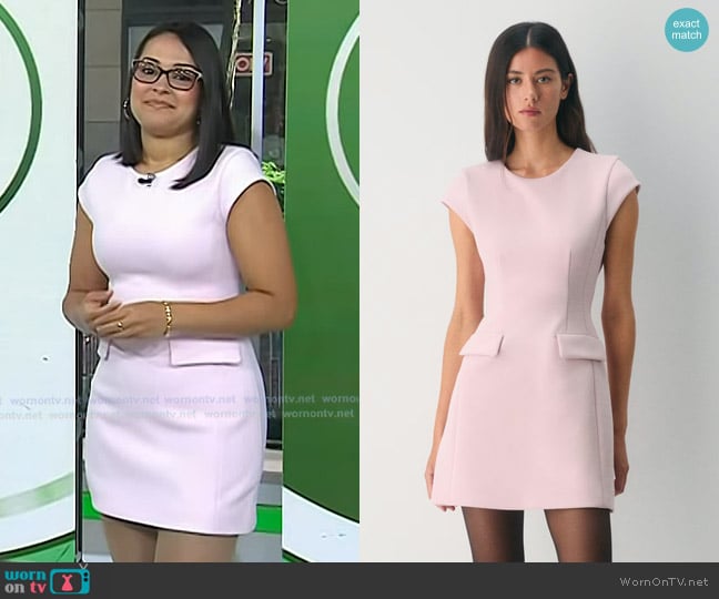 Babaton FigureKnit Priestly Dress in dusty pink worn by Yanely Espinal on Today