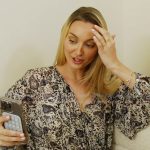 Bailey’s blue paisley print blouse on Summer House