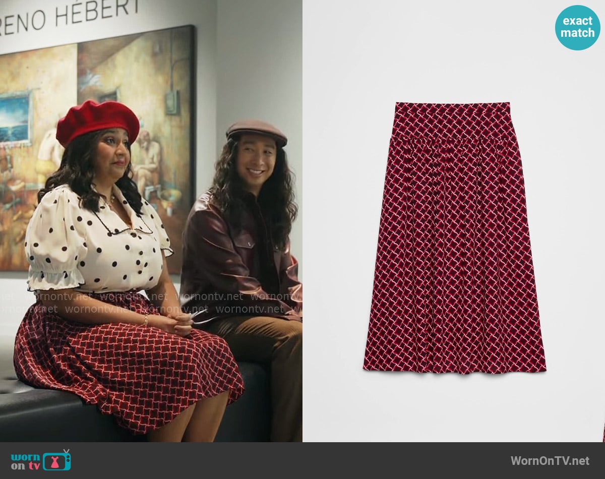 Banana Republic Dropped Waist Skirt worn by Bela (Punam Patel) on Ghosts