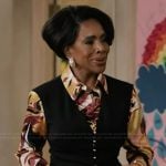 Barbara’s black vest and printed shirt on Abbott Elementary