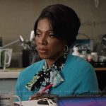 Barbara’s floral tie neck blouse on Abbott Elementary