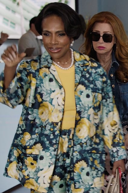 Barbara's floral print pajama top on Abbott Elementary