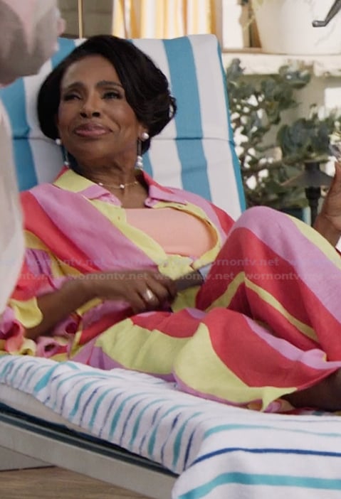 Barbara's striped top and pants on Abbott Elementary