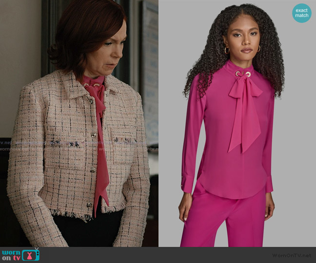 BCBG Long Sleeve Tie Neck Blouse worn by Elsbeth Tascioni (Carrie Preston) on Elsbeth