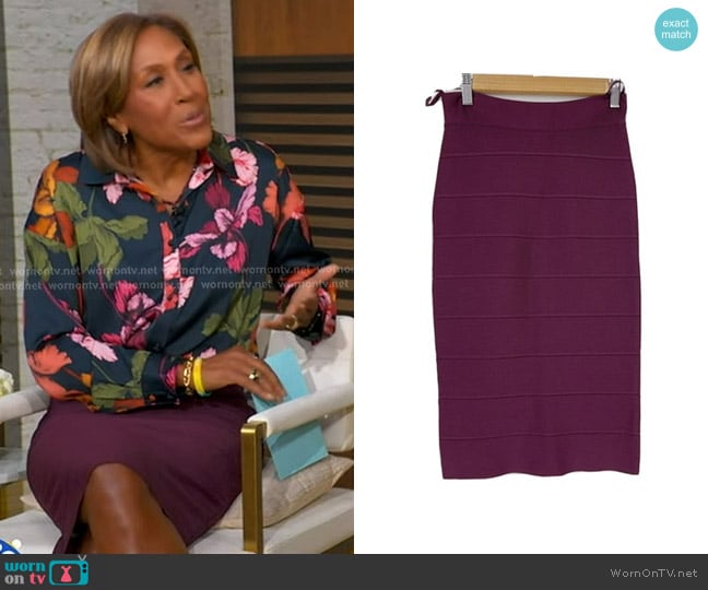 Bcbgmaxazria Leger Bandage Skirt worn by Robin Roberts on Good Morning America