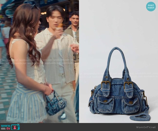 BDG Mini Denim Duffle Crossbody Bag in Denim worn by Katherine Song-Covey (Anna Cathcart) on XO Kitty