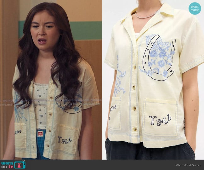 BDG Nash Embroidered Shirt worn by Katherine Song-Covey (Anna Cathcart) on XO Kitty