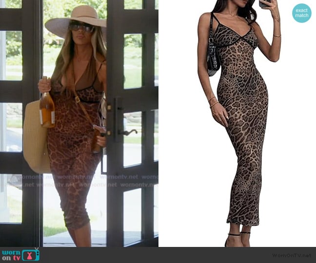 Liz’s leopard print sheer dress on RHORI