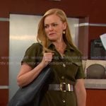 Belle's green belted shirtdress on Days of our Lives