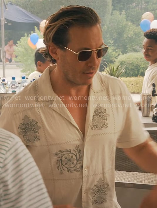 Benny's white embroidered shirt on Running Point