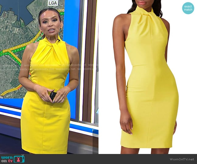 Black Halo Zana Sheath worn by Adelle Caballero on Today