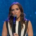 Jessica Vosk’s black striped sleeveless mini dress on Good Morning America