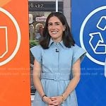 Lizzie Horvitz’s blue short sleeve belted dress on Today