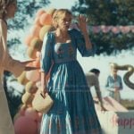 Lindsay’s blue floral embroidered dress on Beef