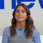 Sophie Flay’s blue ribbed knit dress on Good Morning America