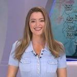 Dani’s blue ribbed embellished polo dress on Good Morning America