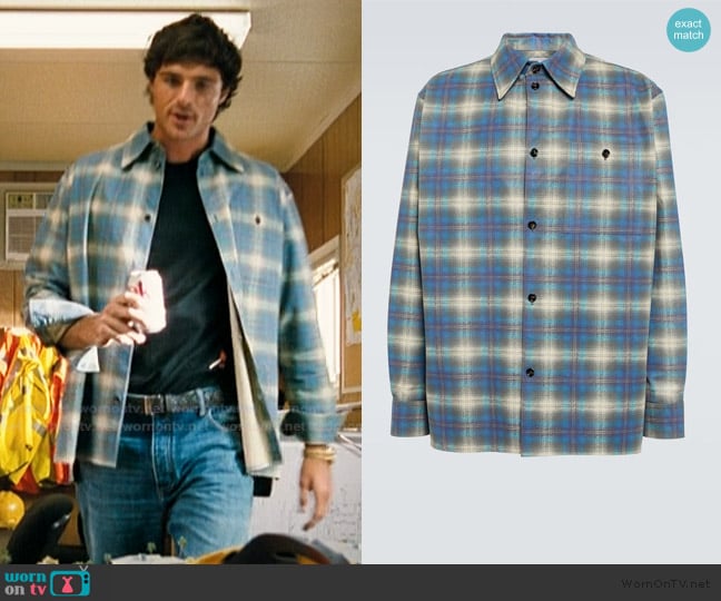 Bottega Veneta Checked leather shirt worn by Nate Jacobs (Jacob Elordi) on Euphoria