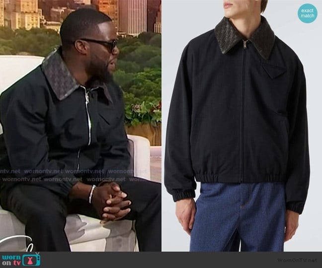 Bottega Veneta Intrecciato leather-trimmed canvas blouson worn by Kevin Hart on Sherri
