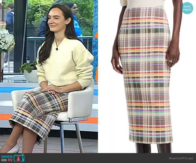 Brandon Maxwel The Mercer Bonded Pencil Skirt worn by Olivia Perez on Today