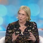 Brené Brown's black floral print blouse on Today