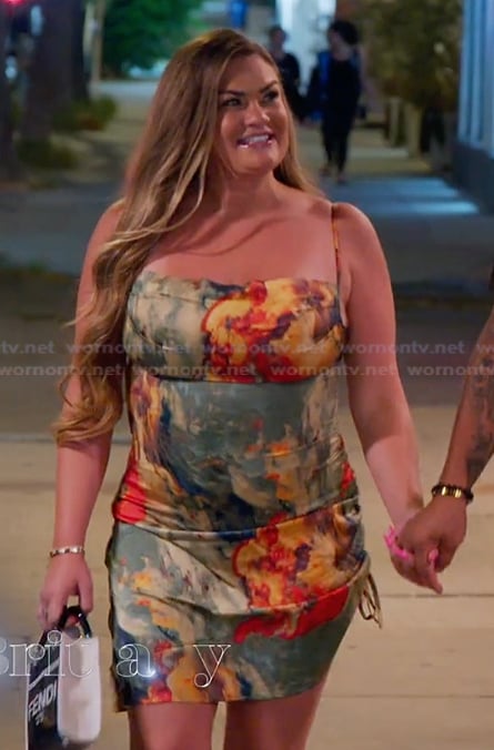 Brittany’s abstract print mini dress on The Valley