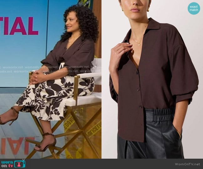 Judy Reyes’s brown blouse on GMA