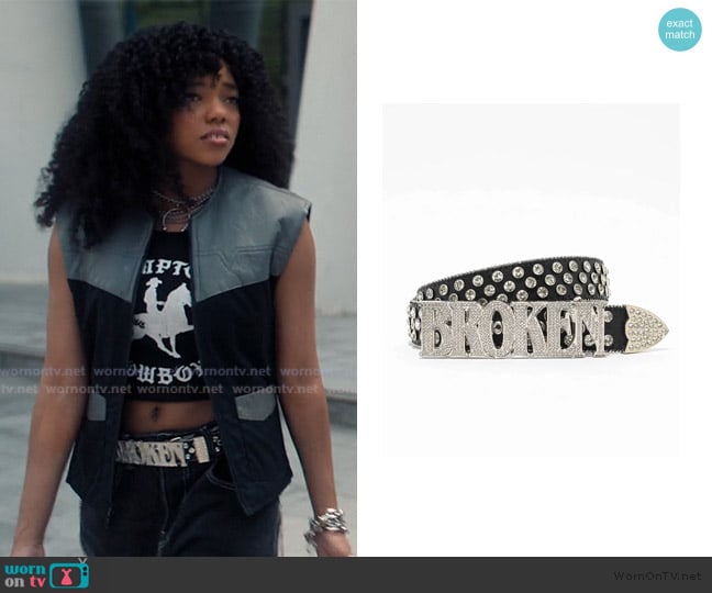 Broken Promises Broken Rhinestone Belt worn by Juliana Porter (Regan Aliyah) on XO Kitty