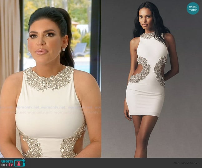 Bronx and Banco Camila Cutout Mini Dress worn by Jo-Ellen Tiberi on The Real Housewives of Rhode Island