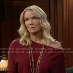 Brooke’s red asymmetric sweater on The Bold and the Beautiful