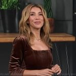 Adrianna’s brown velvet corset top on Access Hollywood