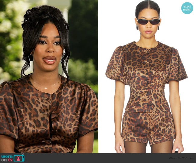 Mia’s leopard print confessional top on Summer House