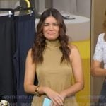 Kathy Buccio's beige asymmetric hem top and pants on Good Morning America