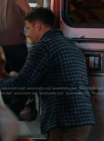 Buck's blue plaid fleece jacket on 9-1-1