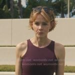 Lindsay’s burgundy crop top and sweatpants on Beef