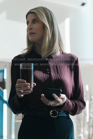 burgundy striped blouse on Marshals
