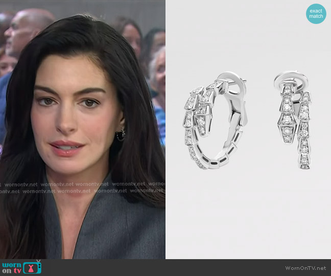Bvlgari Serpenti Viper Earrings worn by Anne Hathaway on Today